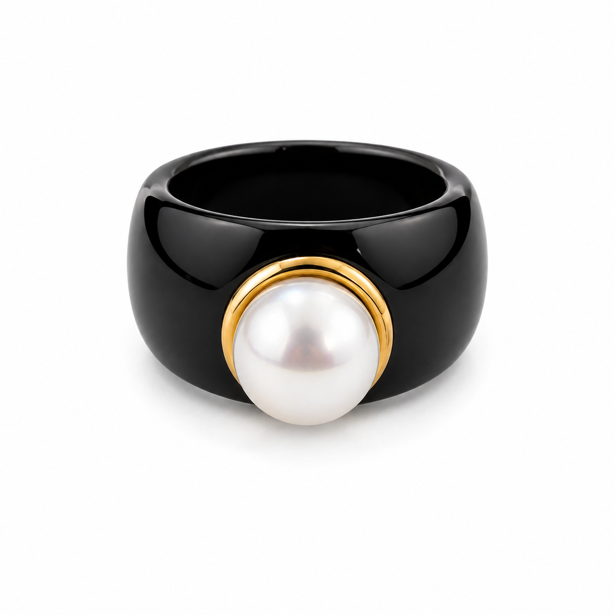 Cultured Freshwater Pearl and Black Jade