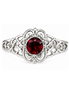 Sterling Filigree with Oval Cut Garnet