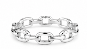 Sterling Anchor Chain Link Band Ring