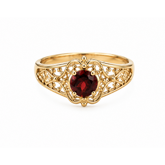 Red Garnet Gemstone Sterling Ring