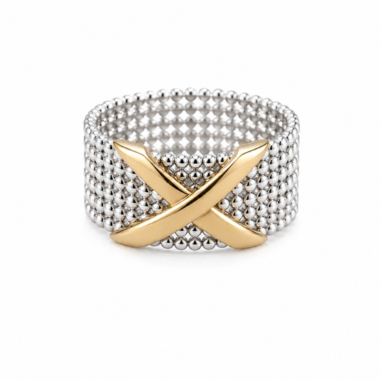 Cross Knot Sterling and Yellow Gold Accented Ring