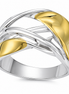 Two Tone Gold over Sterling Twist and Turn Ring