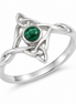 Malachite and Sterling Trinity Knot Ring