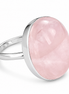 Cabochon Rose Quartz and Sterling Ring