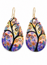 Zad Enameled Swirly Tree Earrings