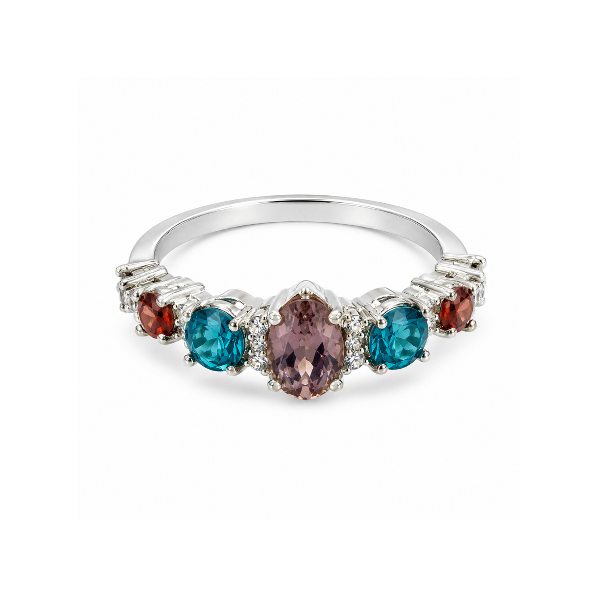 Multi-stone Pear Sterling Ring
