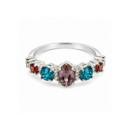 Multi-stone Pear Sterling Ring